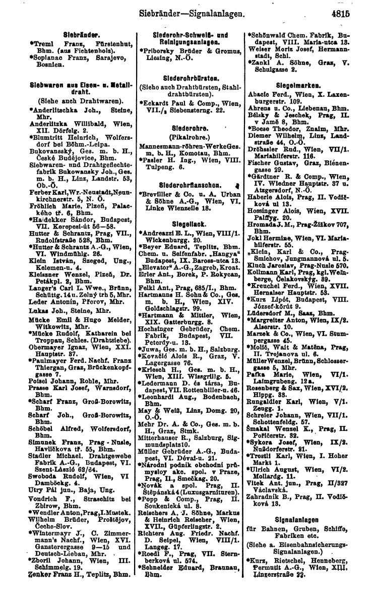 Compass 1922. Band VI: Österreich, Tschechoslowakei, Ungarn, Jugoslawien. - Page 1365