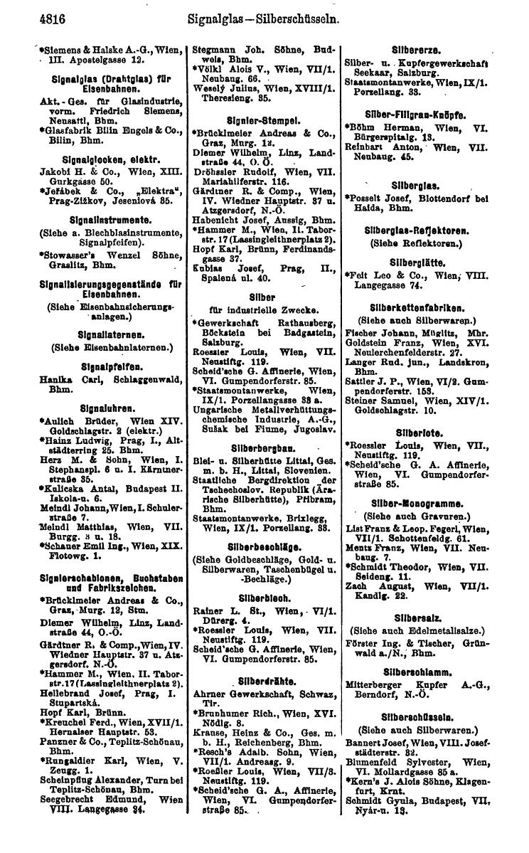 Compass 1922. Band VI: Österreich, Tschechoslowakei, Ungarn, Jugoslawien. - Page 1366