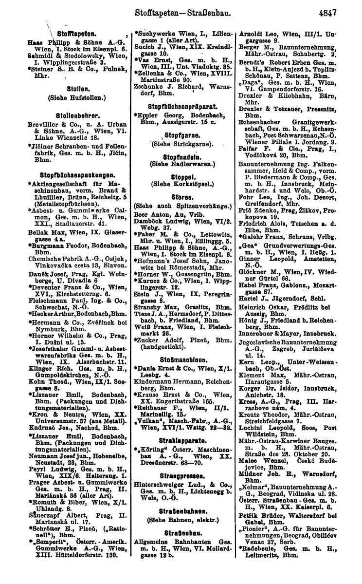 Compass 1922. Band VI: Österreich, Tschechoslowakei, Ungarn, Jugoslawien. - Page 1397