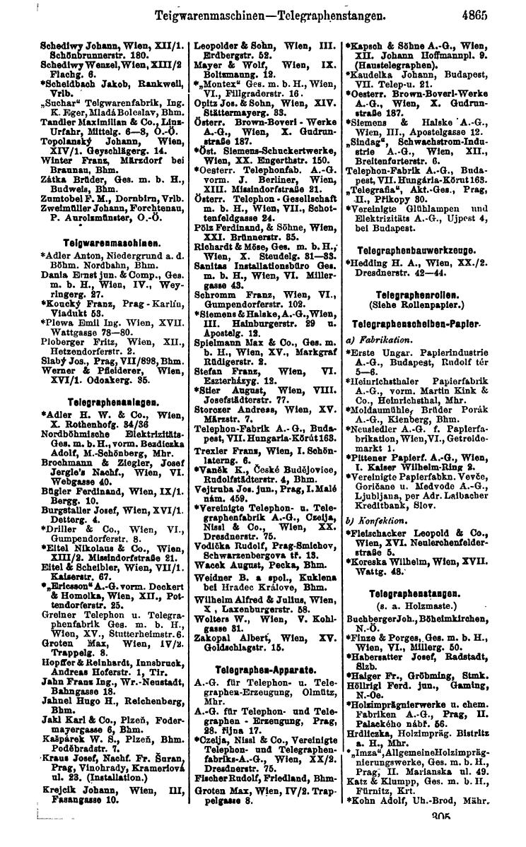 Compass 1922. Band VI: Österreich, Tschechoslowakei, Ungarn, Jugoslawien. - Page 1415