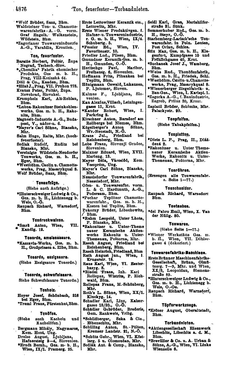 Compass 1922. Band VI: Österreich, Tschechoslowakei, Ungarn, Jugoslawien. - Page 1426