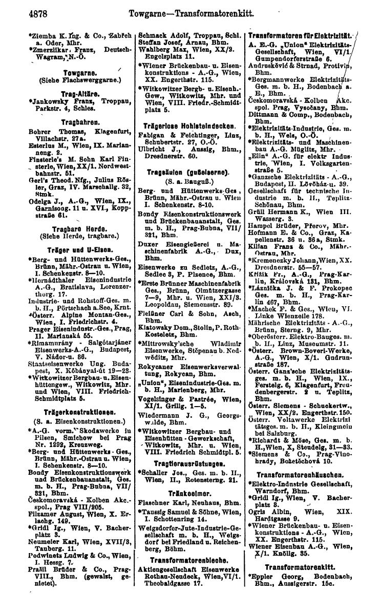 Compass 1922. Band VI: Österreich, Tschechoslowakei, Ungarn, Jugoslawien. - Page 1428