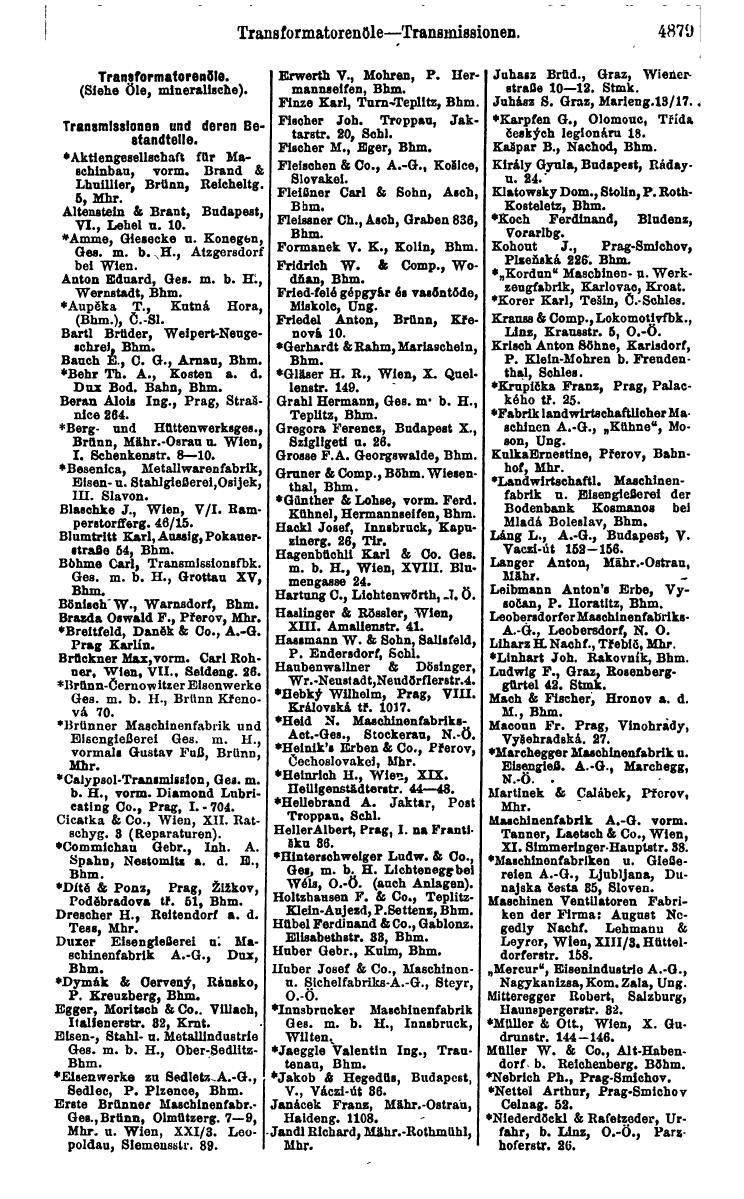 Compass 1922. Band VI: Österreich, Tschechoslowakei, Ungarn, Jugoslawien. - Page 1429