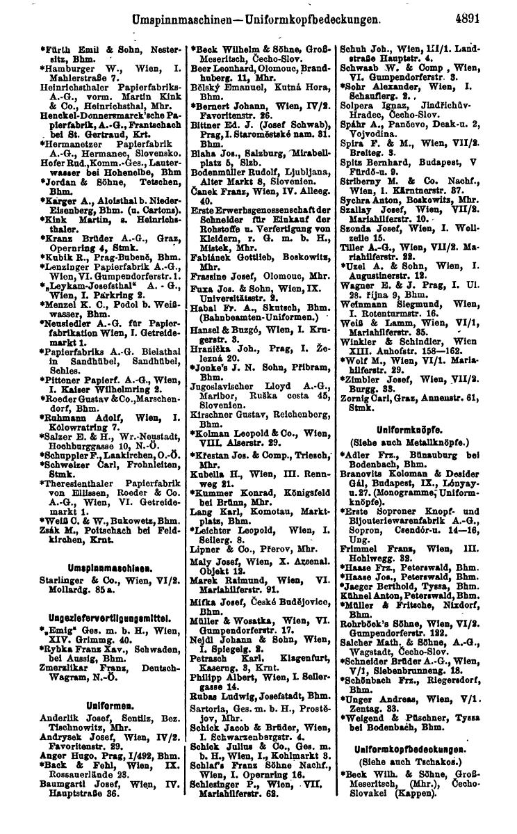 Compass 1922. Band VI: Österreich, Tschechoslowakei, Ungarn, Jugoslawien. - Page 1441