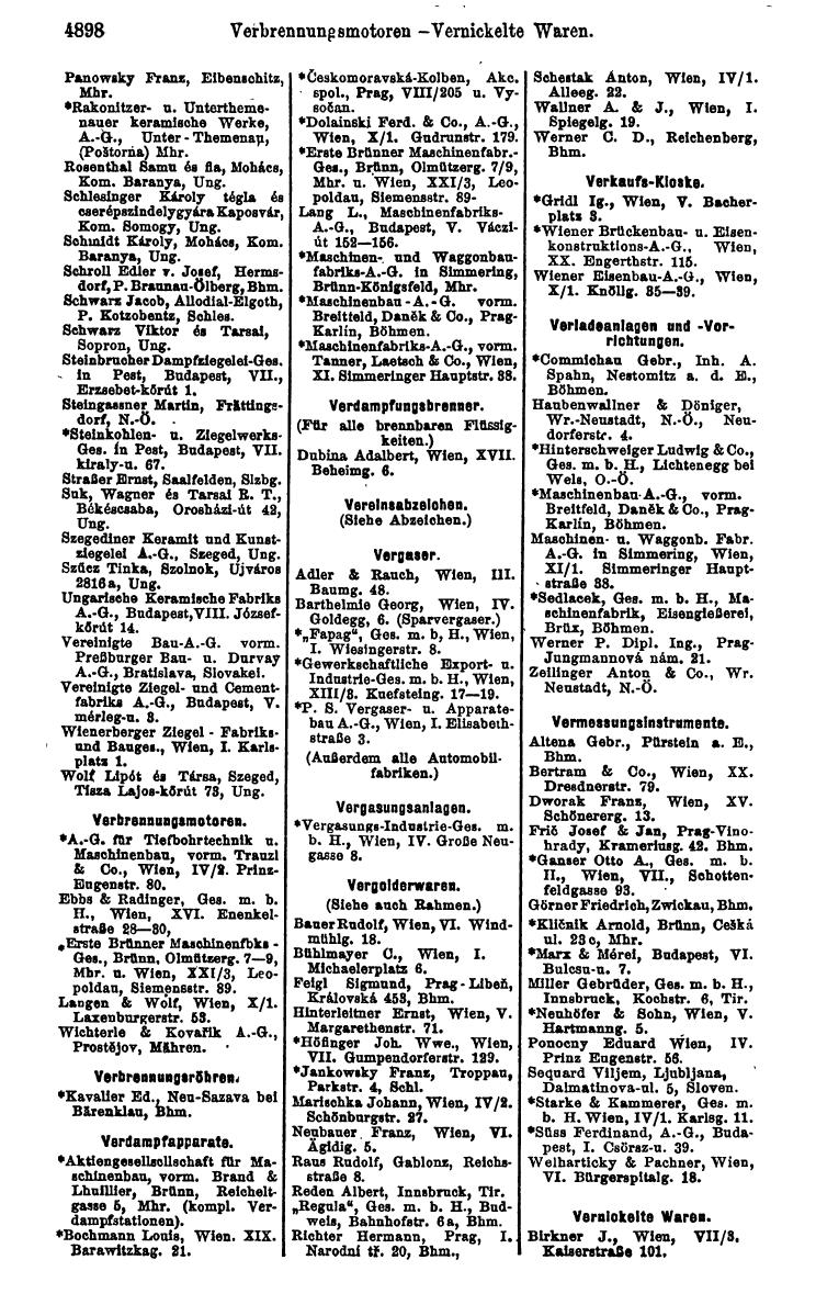 Compass 1922. Band VI: Österreich, Tschechoslowakei, Ungarn, Jugoslawien. - Page 1448