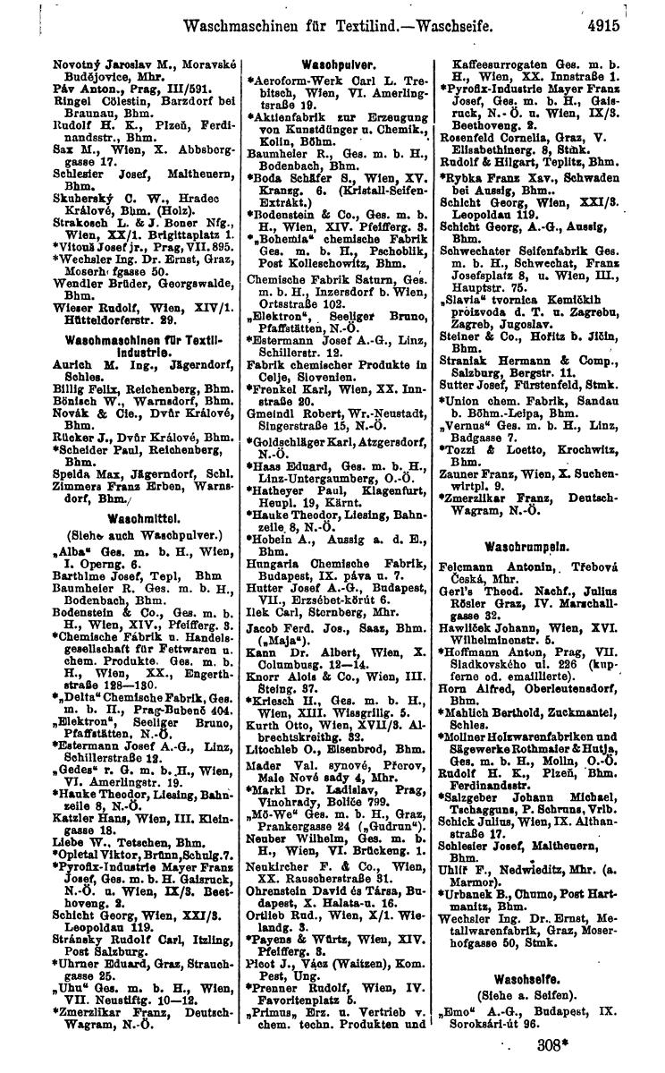 Compass 1922. Band VI: Österreich, Tschechoslowakei, Ungarn, Jugoslawien. - Page 1467