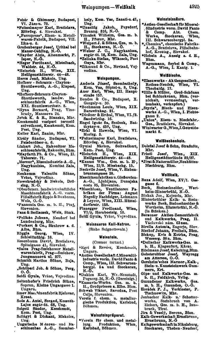 Compass 1922. Band VI: Österreich, Tschechoslowakei, Ungarn, Jugoslawien. - Page 1479