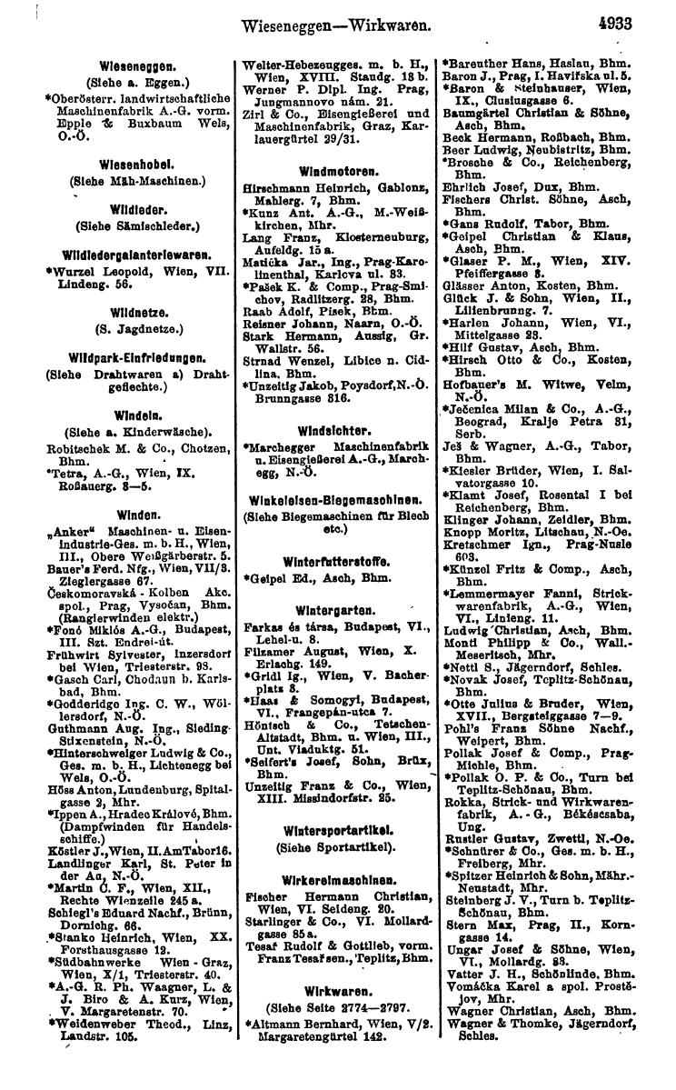 Compass 1922. Band VI: Österreich, Tschechoslowakei, Ungarn, Jugoslawien. - Seite 1487