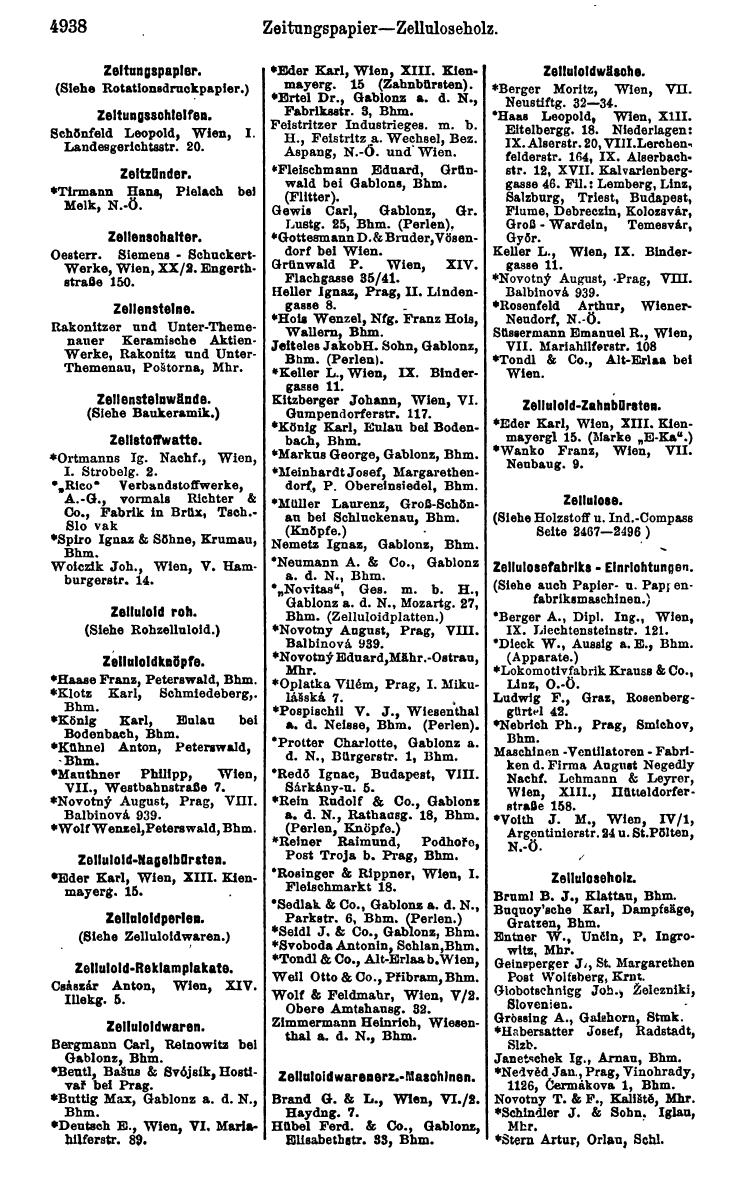 Compass 1922. Band VI: Österreich, Tschechoslowakei, Ungarn, Jugoslawien. - Page 1492