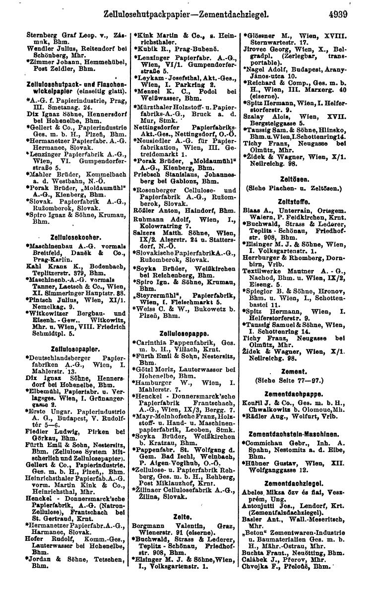 Compass 1922. Band VI: Österreich, Tschechoslowakei, Ungarn, Jugoslawien. - Seite 1493