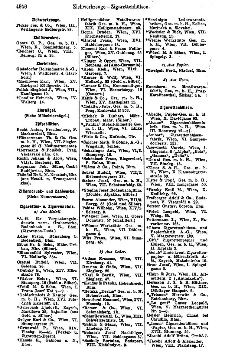 Compass 1922. Band VI: Österreich, Tschechoslowakei, Ungarn, Jugoslawien. - Page 1500