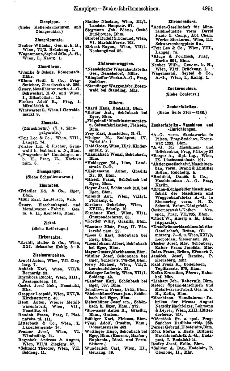 Compass 1922. Band VI: Österreich, Tschechoslowakei, Ungarn, Jugoslawien. - Page 1505