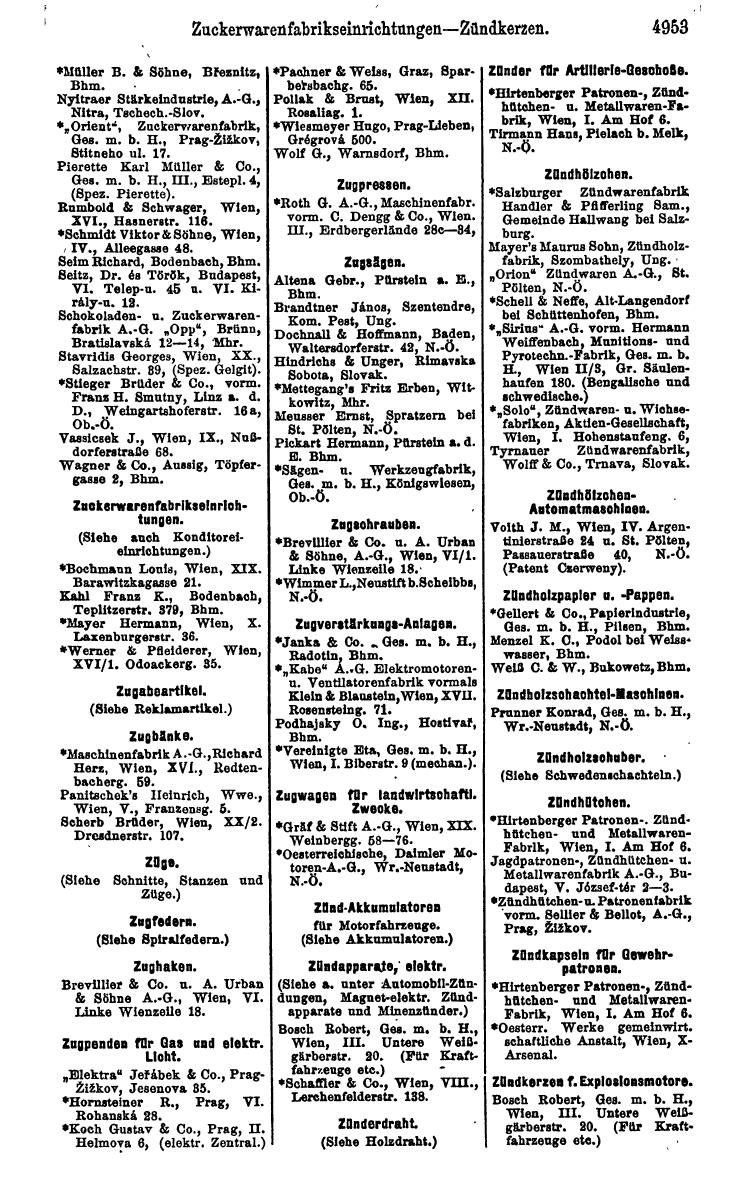 Compass 1922. Band VI: Österreich, Tschechoslowakei, Ungarn, Jugoslawien. - Page 1507