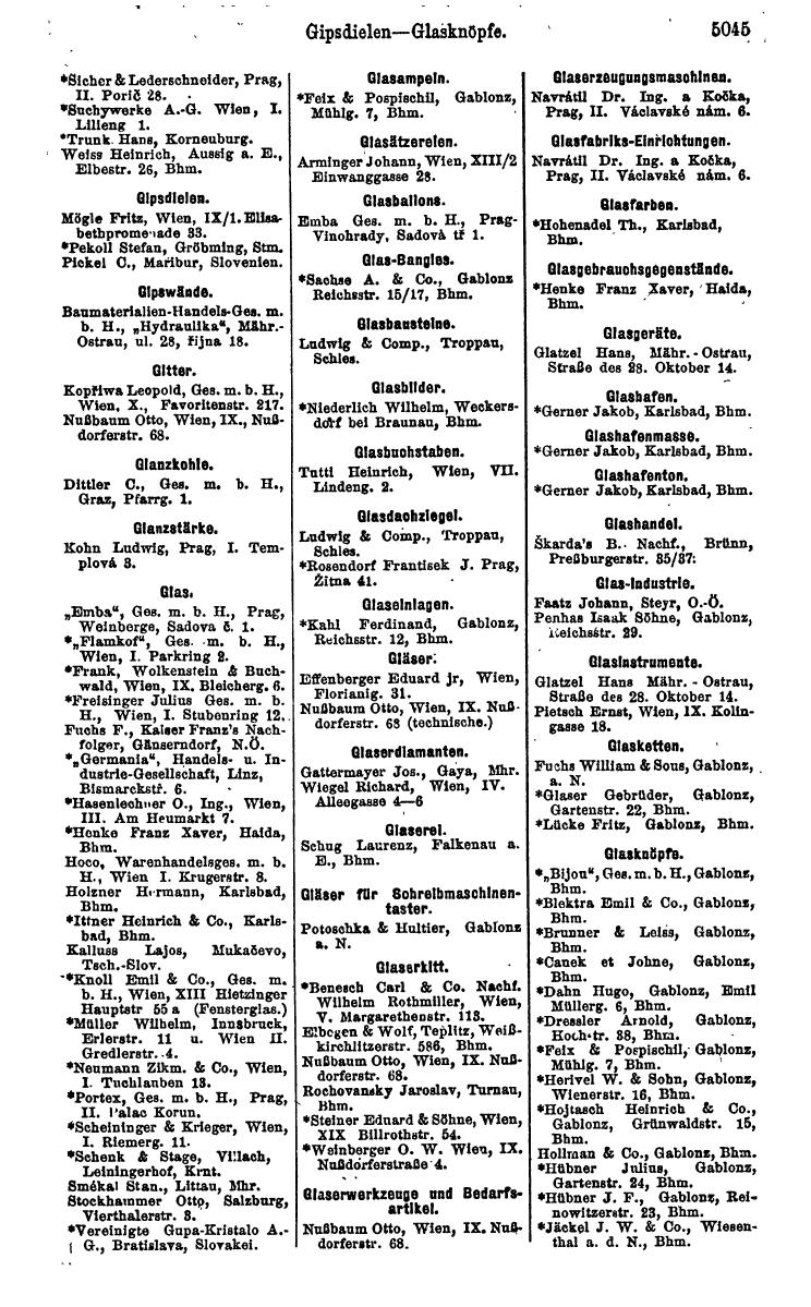 Compass 1922. Band VI: Österreich, Tschechoslowakei, Ungarn, Jugoslawien. - Page 1603