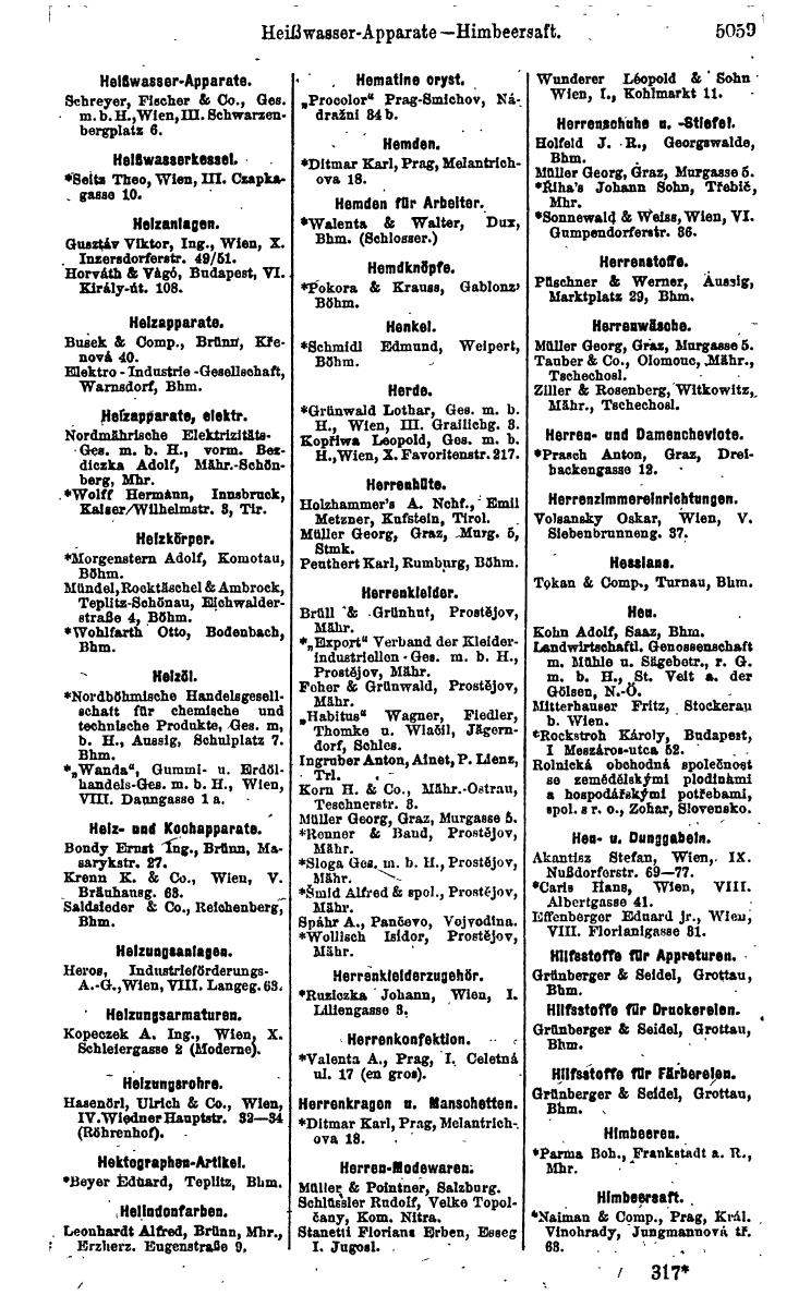 Compass 1922. Band VI: Österreich, Tschechoslowakei, Ungarn, Jugoslawien. - Page 1617