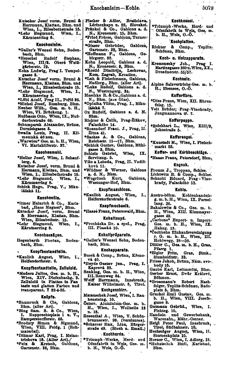 Compass 1922. Band VI: Österreich, Tschechoslowakei, Ungarn, Jugoslawien. - Seite 1637