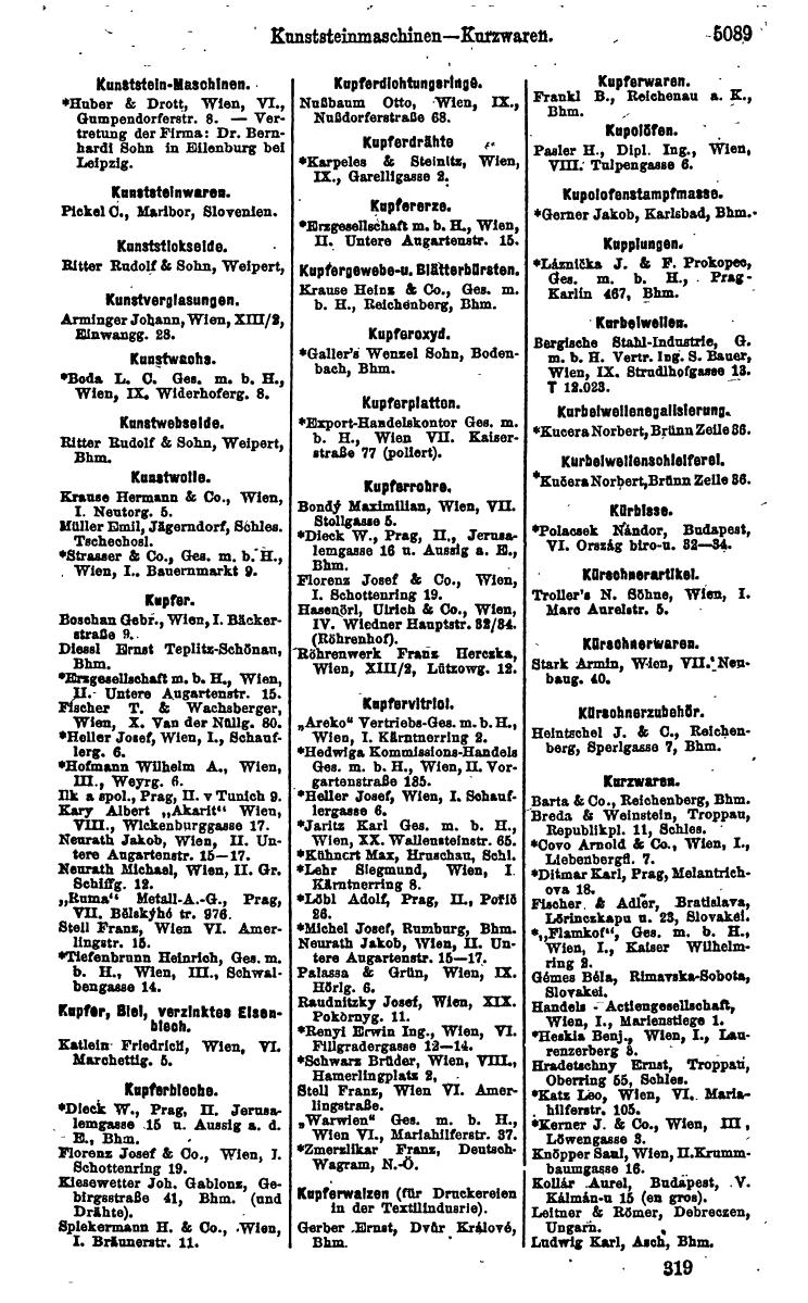 Compass 1922. Band VI: Österreich, Tschechoslowakei, Ungarn, Jugoslawien. - Page 1647