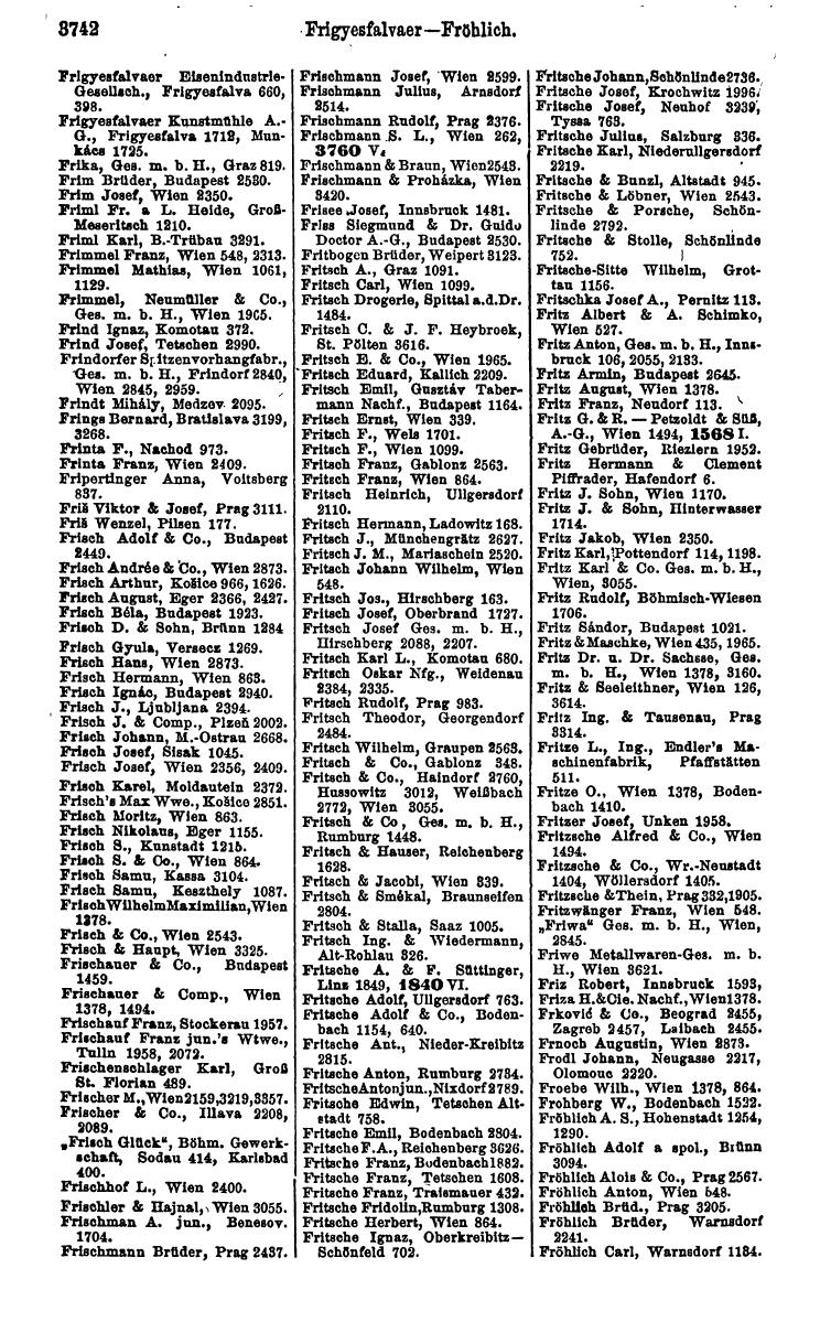 Compass 1922. Band VI: Österreich, Tschechoslowakei, Ungarn, Jugoslawien. - Page 182