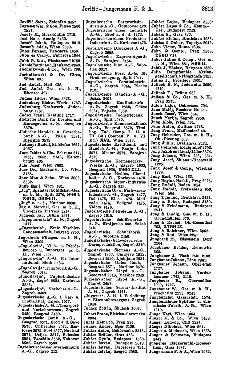 Compass 1922. Band VI: Österreich, Tschechoslowakei, Ungarn, Jugoslawien. - Page 269