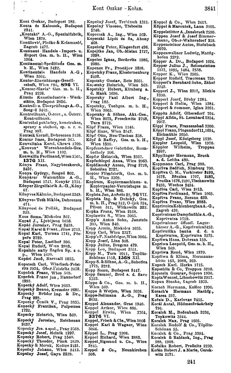 Compass 1922. Band VI: Österreich, Tschechoslowakei, Ungarn, Jugoslawien. - Page 297