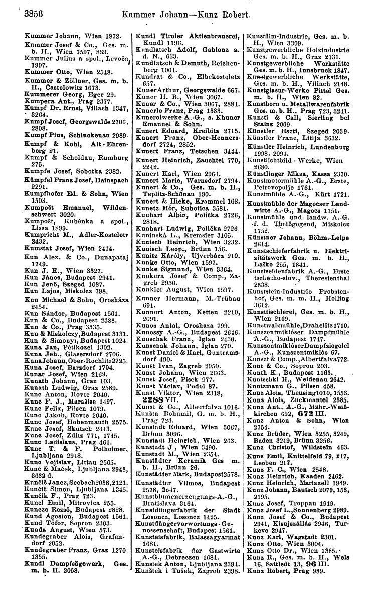 Compass 1922. Band VI: Österreich, Tschechoslowakei, Ungarn, Jugoslawien. - Page 312