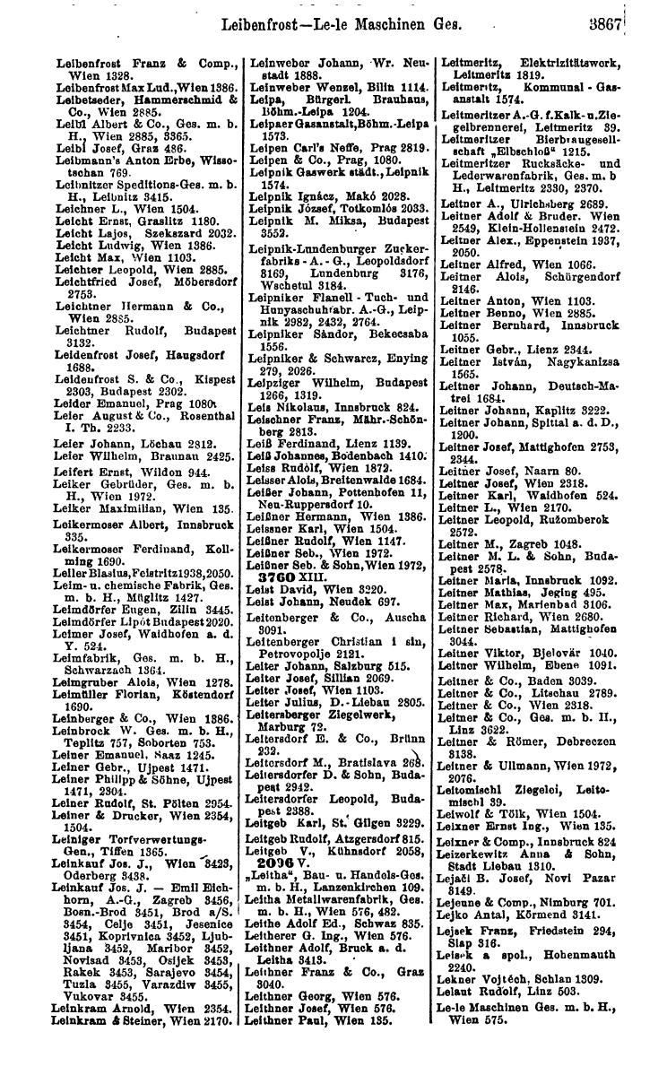 Compass 1922. Band VI: Österreich, Tschechoslowakei, Ungarn, Jugoslawien. - Page 323