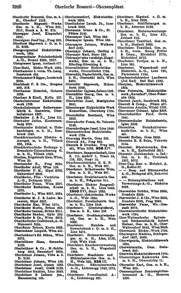 Compass 1922. Band VI: Österreich, Tschechoslowakei, Ungarn, Jugoslawien. - Page 376