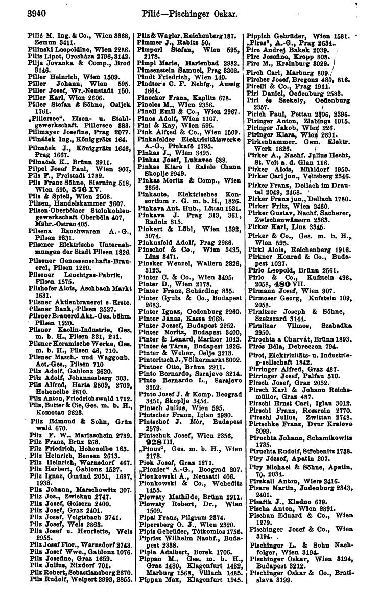 Compass 1922. Band VI: Österreich, Tschechoslowakei, Ungarn, Jugoslawien. - Page 396