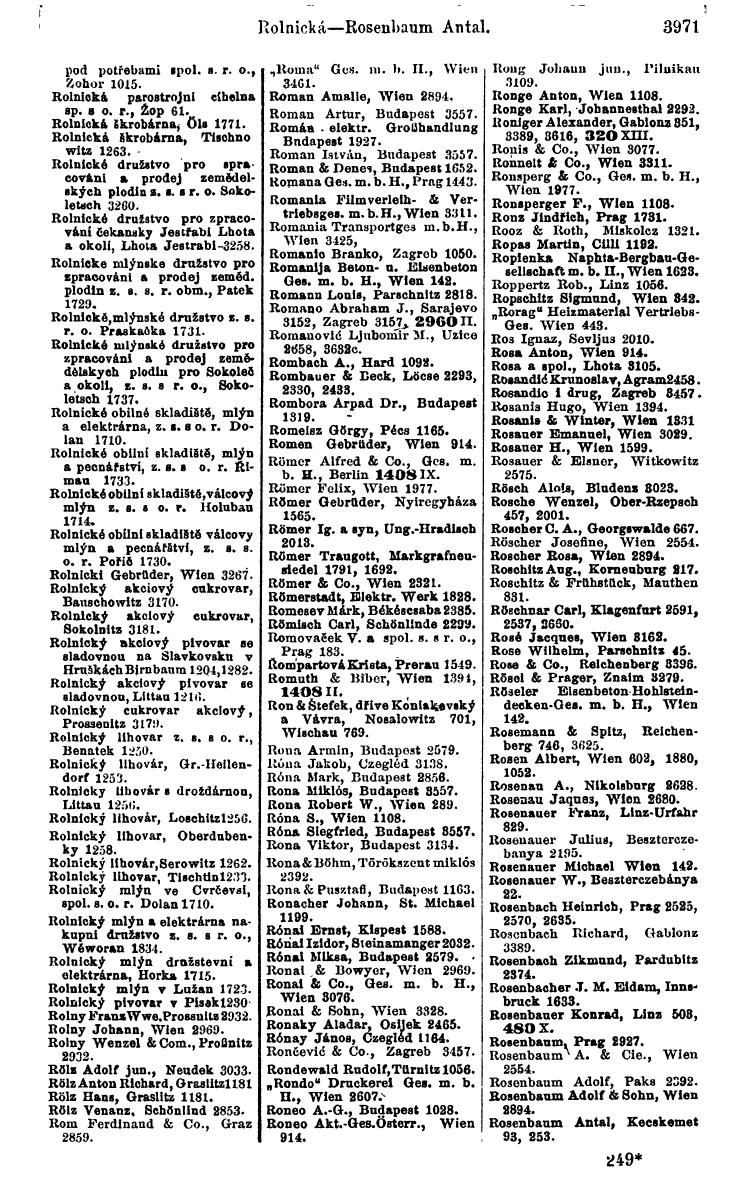 Compass 1922. Band VI: Österreich, Tschechoslowakei, Ungarn, Jugoslawien. - Page 427