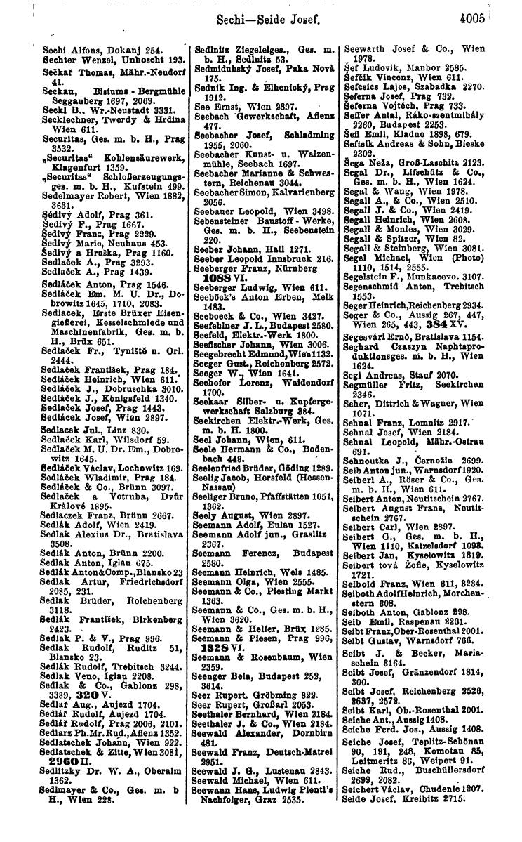 Compass 1922. Band VI: Österreich, Tschechoslowakei, Ungarn, Jugoslawien. - Page 461