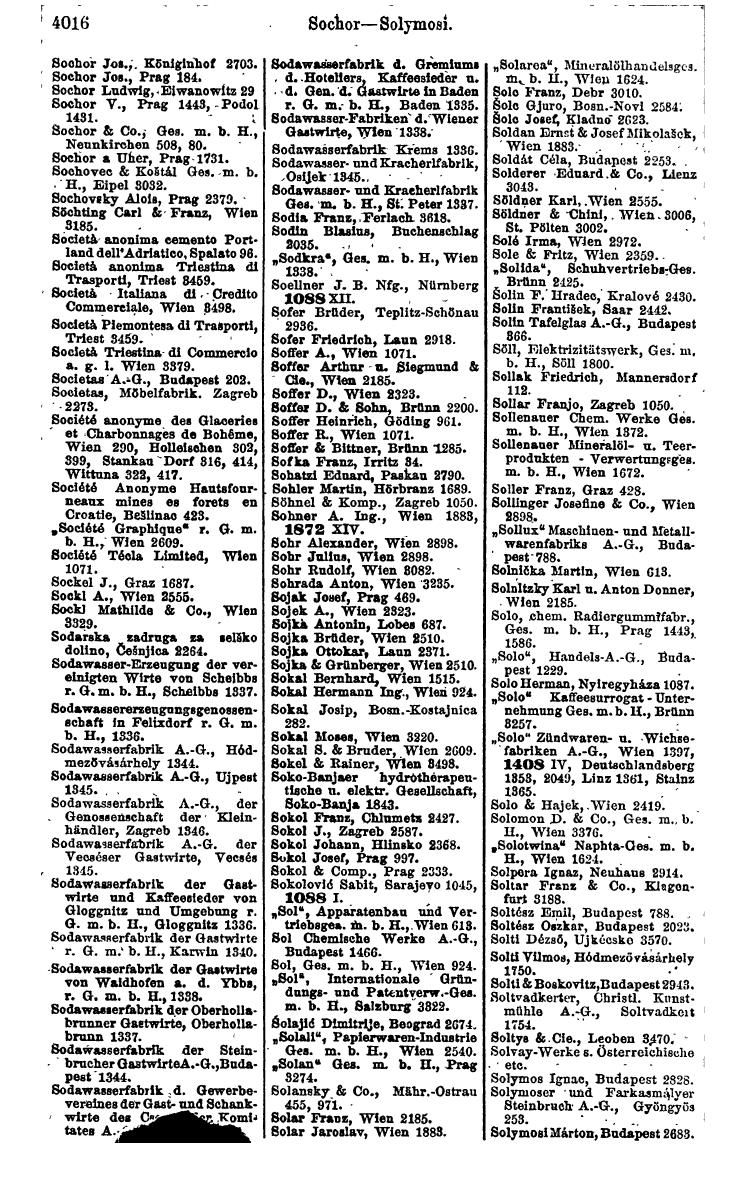 Compass 1922. Band VI: Österreich, Tschechoslowakei, Ungarn, Jugoslawien. - Page 472