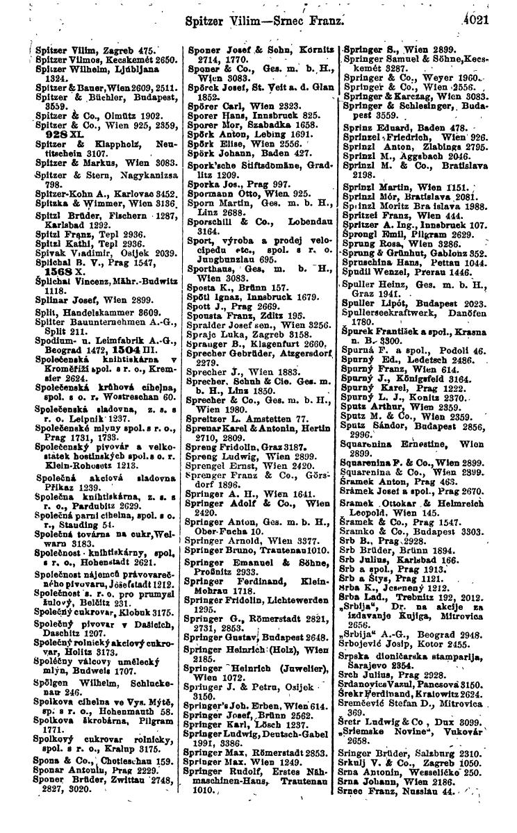 Compass 1922. Band VI: Österreich, Tschechoslowakei, Ungarn, Jugoslawien. - Page 475