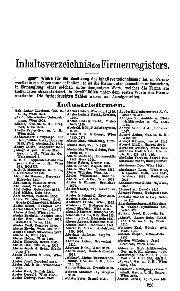 Compass 1922. Band VI: Österreich, Tschechoslowakei, Ungarn, Jugoslawien. - Seite 55