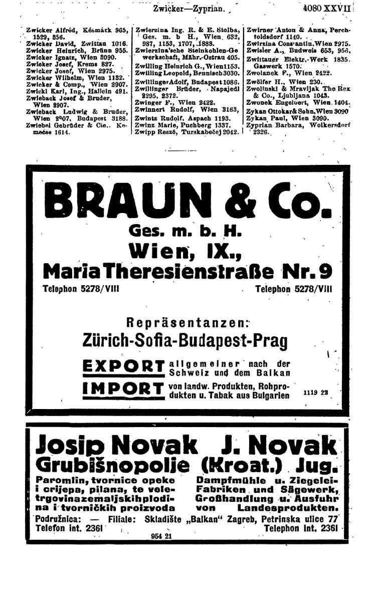 Compass 1922. Band VI: Österreich, Tschechoslowakei, Ungarn, Jugoslawien. - Seite 561
