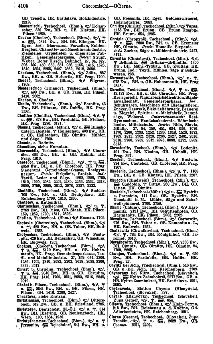 Compass 1922. Band VI: Österreich, Tschechoslowakei, Ungarn, Jugoslawien. - Page 590