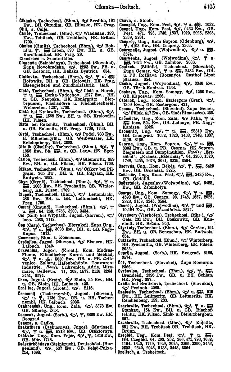 Compass 1922. Band VI: Österreich, Tschechoslowakei, Ungarn, Jugoslawien. - Page 591