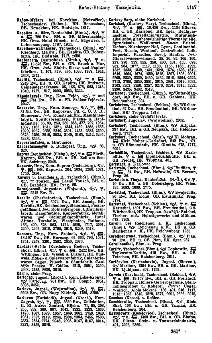 Compass 1922. Band VI: Österreich, Tschechoslowakei, Ungarn, Jugoslawien. - Page 633