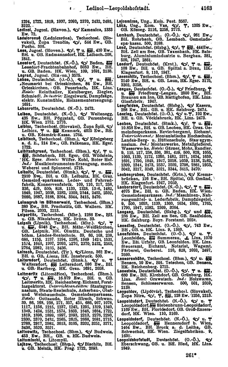 Compass 1922. Band VI: Österreich, Tschechoslowakei, Ungarn, Jugoslawien. - Page 649