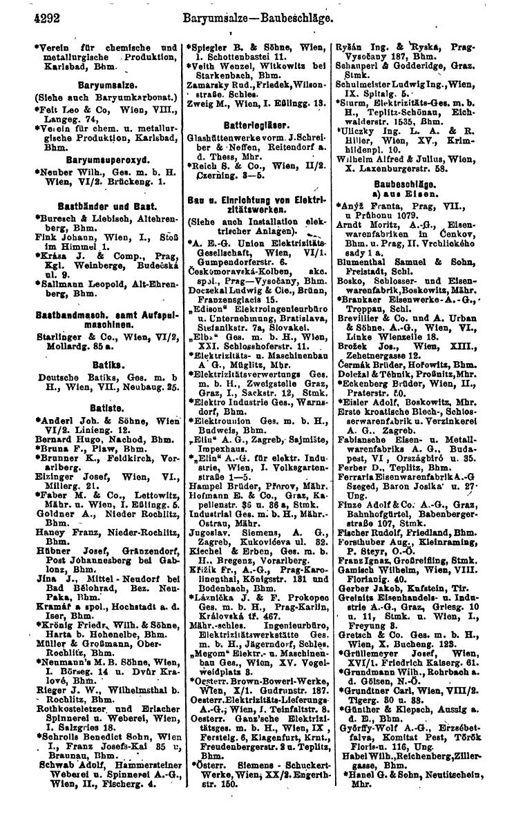 Compass 1922. Band VI: Österreich, Tschechoslowakei, Ungarn, Jugoslawien. - Page 794