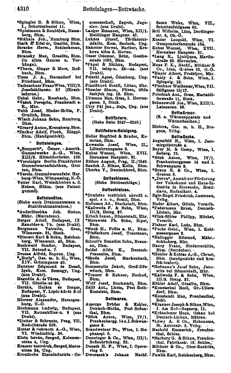 Compass 1922. Band VI: Österreich, Tschechoslowakei, Ungarn, Jugoslawien. - Page 814