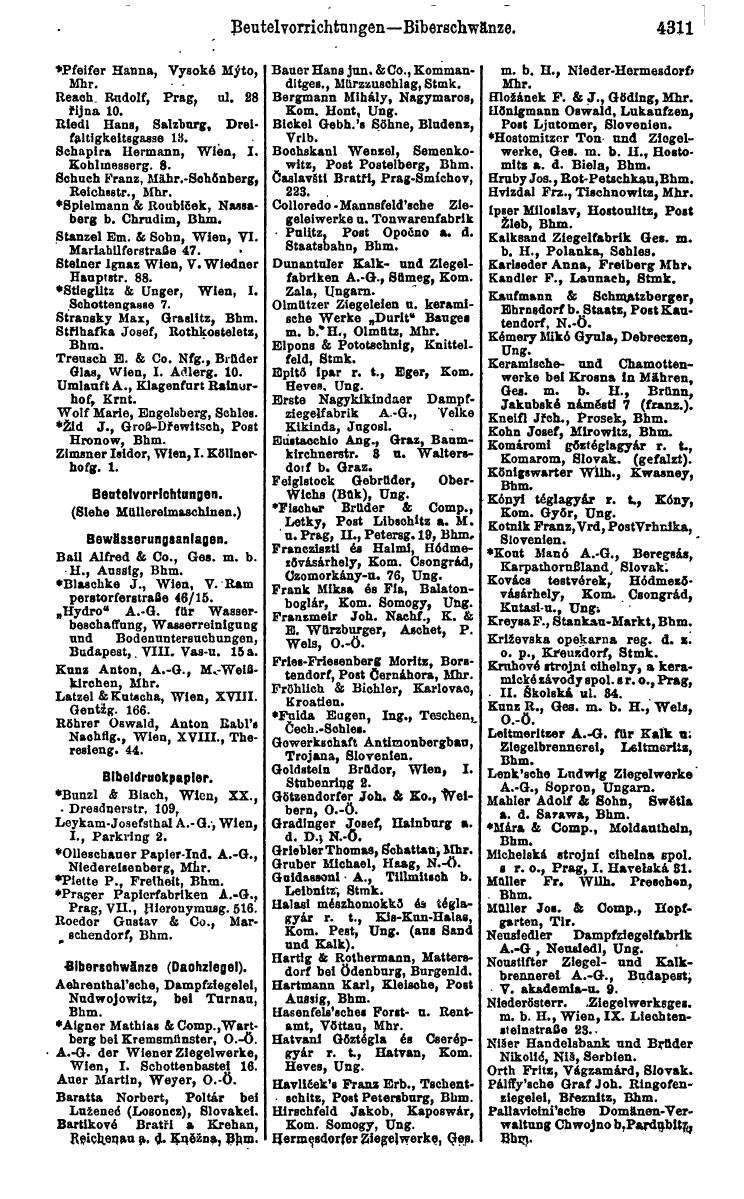 Compass 1922. Band VI: Österreich, Tschechoslowakei, Ungarn, Jugoslawien. - Page 815