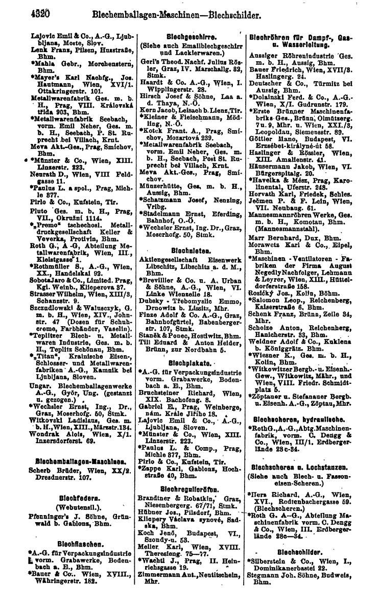 Compass 1922. Band VI: Österreich, Tschechoslowakei, Ungarn, Jugoslawien. - Page 824