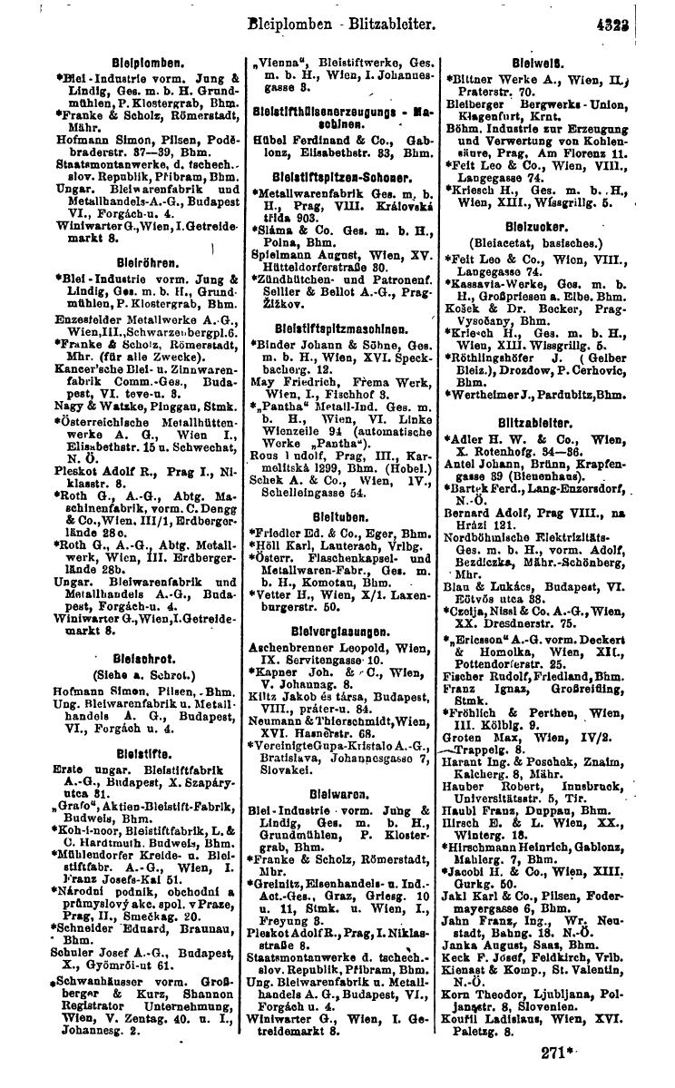 Compass 1922. Band VI: Österreich, Tschechoslowakei, Ungarn, Jugoslawien. - Page 827