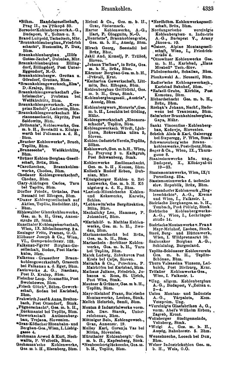 Compass 1922. Band VI: Österreich, Tschechoslowakei, Ungarn, Jugoslawien. - Page 837