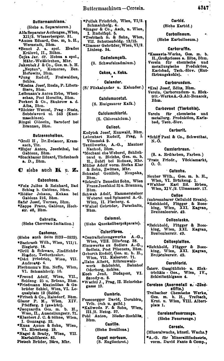 Compass 1922. Band VI: Österreich, Tschechoslowakei, Ungarn, Jugoslawien. - Seite 851