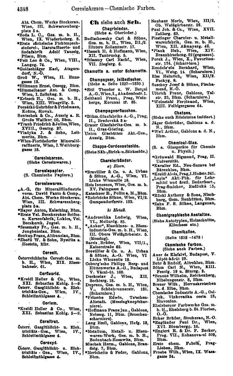 Compass 1922. Band VI: Österreich, Tschechoslowakei, Ungarn, Jugoslawien. - Seite 852