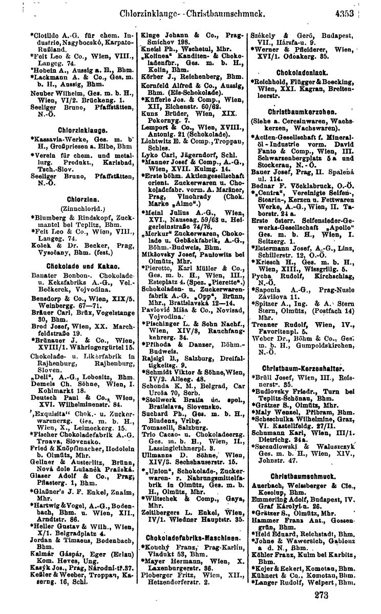 Compass 1922. Band VI: Österreich, Tschechoslowakei, Ungarn, Jugoslawien. - Page 861