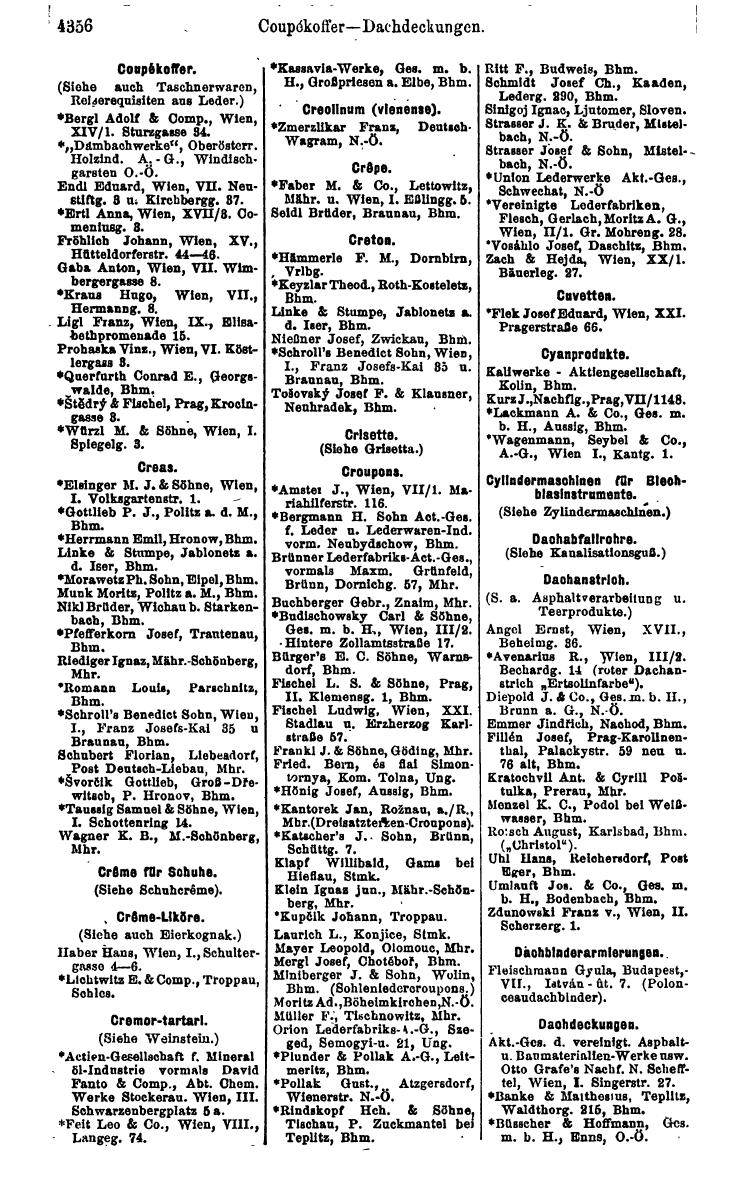 Compass 1922. Band VI: Österreich, Tschechoslowakei, Ungarn, Jugoslawien. - Page 864