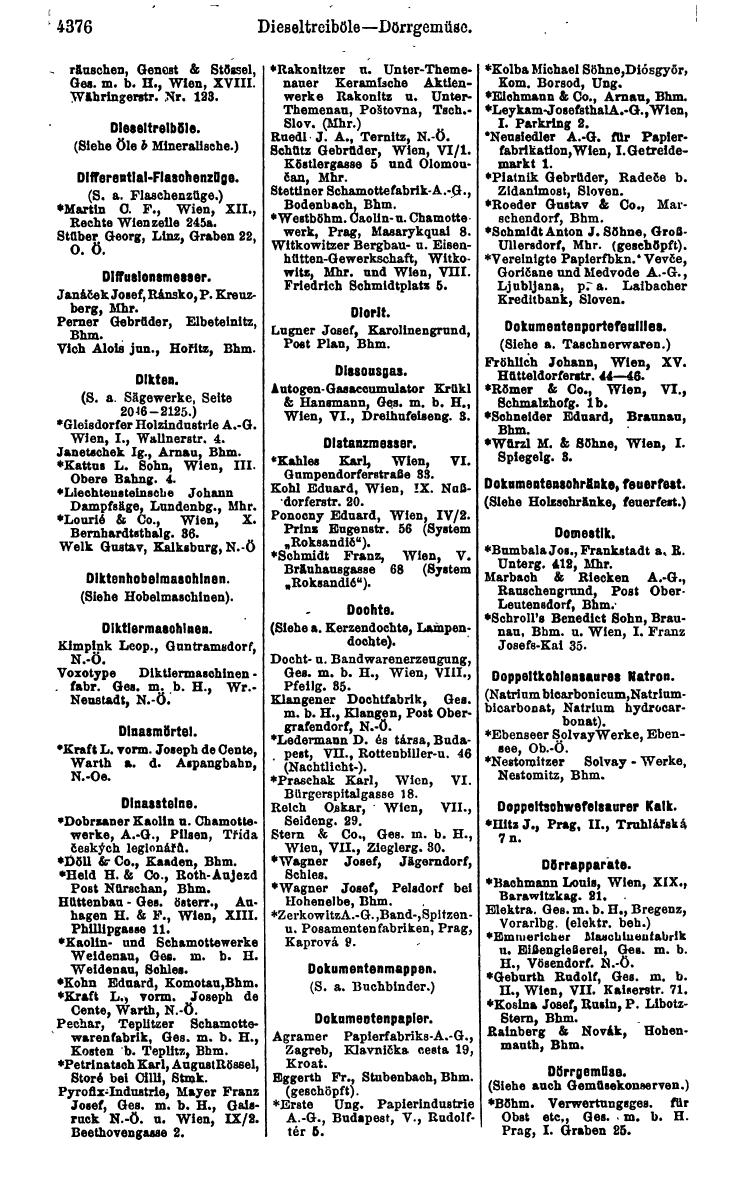 Compass 1922. Band VI: Österreich, Tschechoslowakei, Ungarn, Jugoslawien. - Seite 884