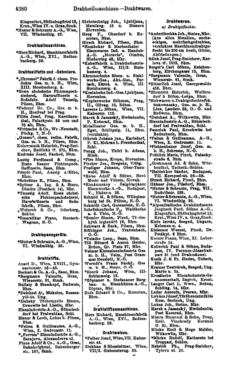 Compass 1922. Band VI: Österreich, Tschechoslowakei, Ungarn, Jugoslawien. - Page 888